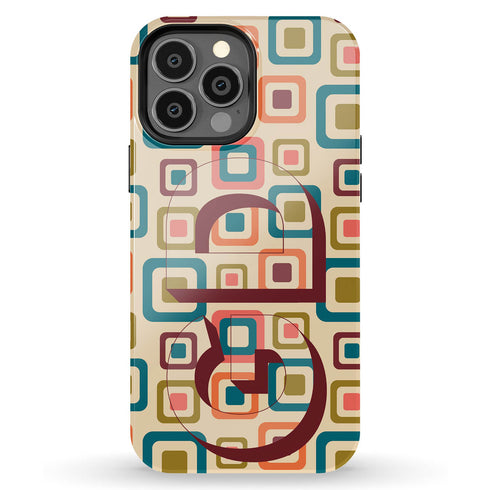 Retro Custom 3D Initials iPhone Case